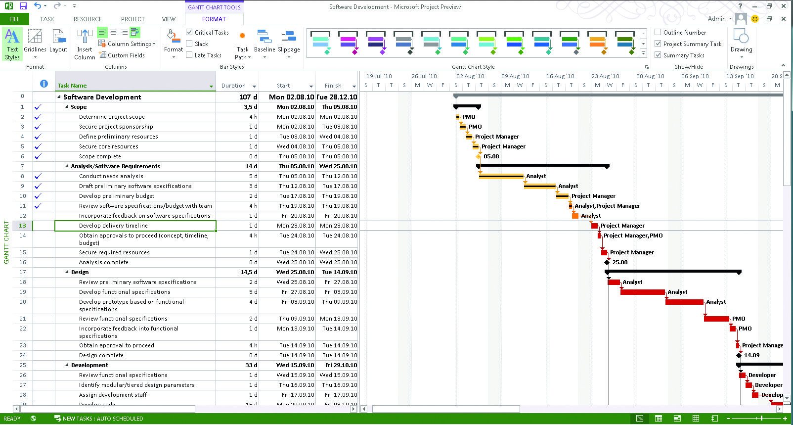 microsoft scheduling software for construction